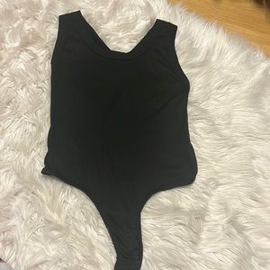 Black, tank top bodysuit.